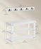 SONGMICS Shoe Bench Wall Coat Rack Set with 5 Double Metal Hooks - White