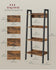 VASAGLE 4-Tier Bookshelf  Narrow Book Shelf - Brown