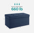 SONGMICS  30" Folding Storage Ottoman Bench - Midnight Blue
