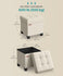 SONGMICS Small Storage Ottoman Foot Rest with Legs - Cream White