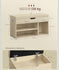 VASAGLE Shoe Bench Padded 3 Compartments Hidden Storage Shelves - Natural Beige