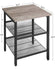 VASAGLE Nightstand Side Tables End Tables with Adjustable Mesh Shelves - Greige / Black