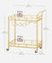 VASAGLE Bar Cart Gold Bar Serving Cart Wine Cart with 2 Mirrored Shelves - Gold