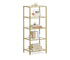 VASAGLE  5-Tier Bookshelf Slim Shelving Unit 15"L x 12"W x 48" x 56.5"H - Gold