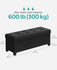 SONGMICS 43" Storage Ottoman Bench Foldable Foot Rest with Legs - Black