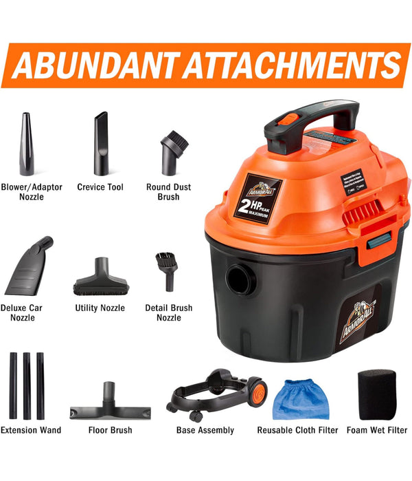 ArmorAll 2.5gal Utility Wet/Dry Vac Vacum w/ Accessories - Orange