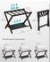 SONGMICS Luggage Rack Folding Suitcase Stand with Storage Shelf Set ot 2 - Chestnut Brown