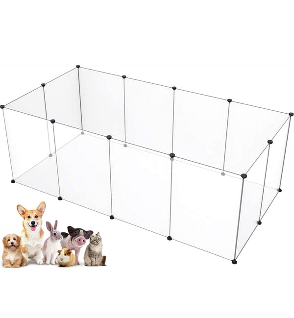 Songmics 20 panel Easy Assembly 24" High Pet Playpen or Cage - Transparent