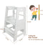 Toddler Standing Tower Step Stool for Kid's Adjustable Height Learning Stool - White