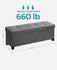 SONGMICS 43" Storage Ottoman Bench Foldable Foot Rest with Legs - Dark Gray