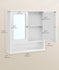 VASAGLE Bathroom Cabinet with Mirror Wall Cabinet with 2 Mirrored Doors Adjustable Shelf - White