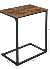 VASAGLE C Shape End Table Small Coffee Table Industrial Style - Brown