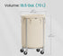 SONGMICS 18.5 Gallon (70 L) Laundry Basket with Wheels - Cream White