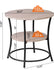 VASAGLE Round Side End Table Steel Frame - Greige / Ink Black