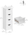 VASAGLE Bathroom Floor Storage Cabinet with 4 Drawers - White