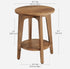 VASAGLE 2-Tier Small Round End Tables Nightstands with Tapered Legs Set of 2  - Rustic Walnut