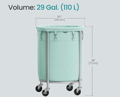 SONGMICS 29 Gallon (110 L) Laundry Basket with Wheels - Mint Green