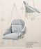 SONGMICS Hanging Hammock w/ Thick Cushion Boho Swing Chair - Cream / Dove Gray