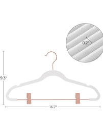 SONGMICS Velvet Pants Hangers Long Coat Hangers Set of 24 -  Rose Gold / White