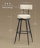 VASAGLE 30" Swivel Bar Height Bar Stools w/ Back Leather Stitching Mid-Century Modern - Cream White