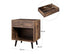 VASAGLE Nightstand Bedside Table with Drawer and Open Compartment - Brown