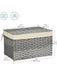 SONGMICS Storage Basket with Lid 17.2 Gallon (65L) Woven Blanket Storage Basket w/ Handles - Gray