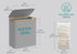 SONGMICS 52.8 Gallon (150L) Large Laundry Hamper w/ 2 Section Basket Removable Mesh Liner - Dove Gray