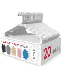 Sharpty Plastic Hangers Clothes Hangers Set of 20 - White
