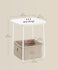 VASAGLE Side End Table with Fabric Basket Modern Nightstand - White