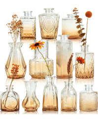 Der Rose Amber Glass Bud Vases Small Bud Vases Set of 12