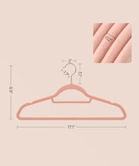 SONGMICS Velvet Hangers Clothes Hanger with Rose Gold Swivel Hook Set of 30 - Pink