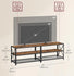 VASAGLE TV Stand Entertainment Center 3-Tier TV Console Steel Frame Industrial Style - Brown