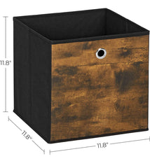 SONGMICS 11" Storage Cubes  Storage Bins with Handles Set of 6 - Brown