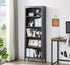 5 Tier High Quality Wood Bookcase - Black (23.4"L x 9.8"W x 65.7"H)