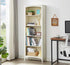 5 Tier High Quality Wood Bookcase - Rustic Cream (23.4"L x 9.8"W x 65.7"H)