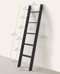 VASAGLE 5-Tier Blanket Ladder Decorative Farmhouse Ladder Shelf - Black