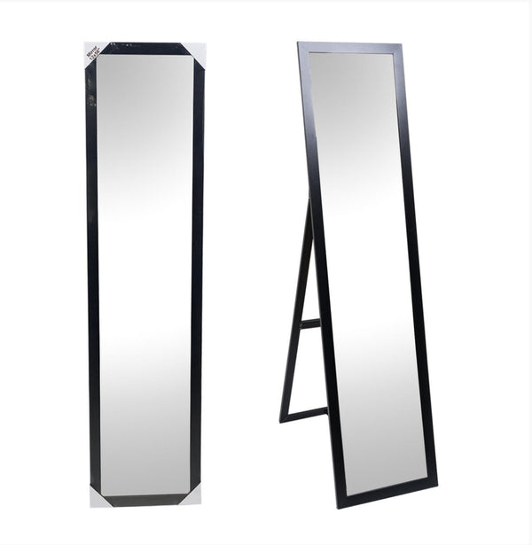 Mirror with Stand Black 12"x56"