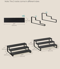 Songmic Perfume Organizer Stand 3-Tier Cupcake Stand Holder Set of 2 - Black