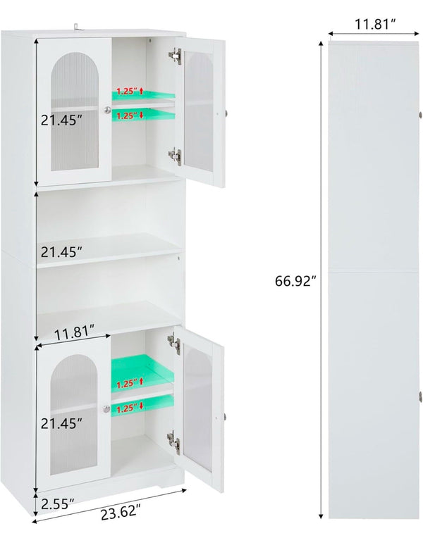 Modern Contemporary Bathroom Kitchen Bedroom Storage Cabinet - White