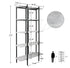 Modern 5-Tier Decorative Décor Display Bookshelf - Grey w/ Black