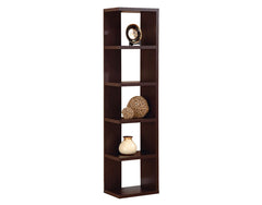 Modern Designed Book Shelves Display Cabinet 12" L x 17.75" W x 71" H - Red Cocoa