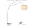 SH Lighting 6938 Brush Steel Arching Floor Lamp with Marble Base - White