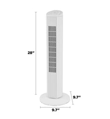 Mainstays 28" Tall 3-Speed Oscillating Tower Fan - White