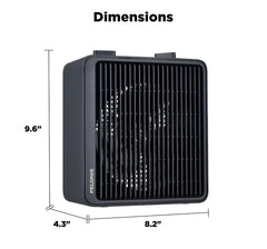 Pelonis 1500W 3-Speed Electric Fan-Forced Space Heater -  Black