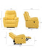 FC Design Power Recliner Chair with Pillow Top Arms USB Charging Port Linen Upholstered Linen Fabric - Yellow