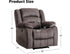 FC Design Power Recliner Chair with Pillow Top Arms USB Charging Port Linen Upholstered Leather - Brown