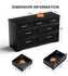 Modern Bedroom Chest Drawers Storage Cabinet with 7 Drawer Dresser Metal Pulls -  Black