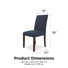 Parsons Upholstered Dining Chair Set of 2 - Navy Linen