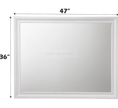 Acme Naima Wood Frame Bedroom Mirror 36” H x 47” W x 1” D - White
