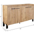 62" W Sideboard Storage Large Dining Server Cupboard Buffet Table w/ Two Storage Cabinets - Beige Oak